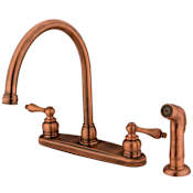 Kingston Brass Vintage 1.8 GPM Standard Kitchen Faucet - Includes Side Spray Antique Copper