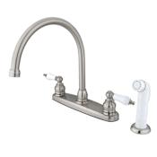 Kingston Brass Vintage 1.8 GPM Standard Kitchen Faucet - Includes Side Spray Brushed Nickel