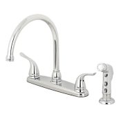 Kingston Brass Yosemite 1.8 GPM Standard Kitchen Faucet - Includes Side Spray Polished Chrome