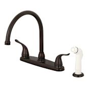 Kingston Brass Yosemite 1.8 GPM Standard Kitchen Faucet - Includes Side Spray Oil Rubbed Bronze
