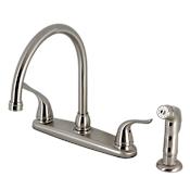 Kingston Brass Yosemite 1.8 GPM Standard Kitchen Faucet - Includes Side Spray Brushed Nickel