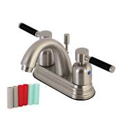Kingston Brass Kaiser 1.2 GPM Centerset Bathroom Faucet with Pop-Up Drain Assembly Brushed Nickel