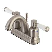Kingston Brass Paris 1.2 GPM Centerset Bathroom Faucet with Pop-Up Drain Assembly Brushed Nickel