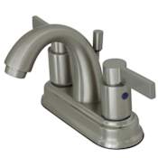 Kingston Brass NuvoFusion 1.2 GPM Centerset Bathroom Faucet with Pop-Up Drain Assembly Brushed Nickel