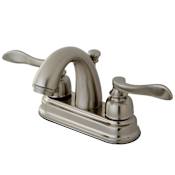 Kingston Brass Nuwave French 1.2 GPM Centerset Bathroom Faucet with Pop-Up Drain Assembly Brushed Nickel