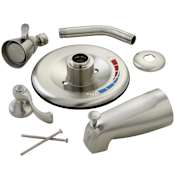 Kingston Brass Tub and Shower Trim Package with 1.8 GPM Shower Head - Less Rough In Valve Brushed Nickel