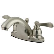 Kingston Brass Nuwave French 1.2 GPM Centerset Bathroom Faucet with Pop-Up Drain Assembly Brushed Nickel