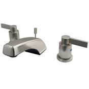 Kingston Brass NuvoFusion 1.2 GPM Widespread Bathroom Faucet with Pop-Up Drain Assembly Brushed Nickel