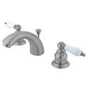 Kingston Brass Victorian 1.2 GPM Widespread Bathroom Faucet with Pop-Up Drain Assembly Brushed Nickel