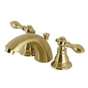 Kingston Brass American Classic 1.2 GPM Widespread Bathroom Faucet with Pop-Up Drain Assembly Brushed Brass