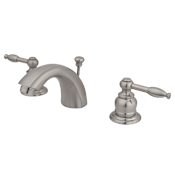 Kingston Brass Knight 1.2 GPM Widespread Bathroom Faucet with Pop-Up Drain Assembly Brushed Nickel