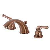 Kingston Brass Magellan 1.2 GPM Widespread Bathroom Faucet with Pop-Up Drain Assembly Antique Copper