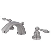 Kingston Brass Victorian 1.2 GPM Widespread Bathroom Faucet with Pop-Up Drain Assembly Brushed Nickel