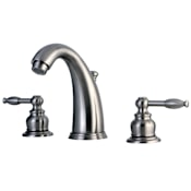 Kingston Brass Vintage 1.2 GPM Widespread Bathroom Faucet with Pop-Up Drain Assembly Brushed Nickel