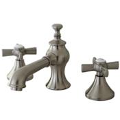 Kingston Brass Millennium 1.2 GPM Widespread Bathroom Faucet with Pop-Up Drain Assembly Brushed Nickel