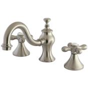 Kingston Brass Vintage 1.2 GPM Widespread Bathroom Faucet with Pop-Up Drain Assembly Brushed Nickel