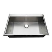 Kingston Brass Uptowne 33" Drop In Single Basin Stainless Steel Kitchen Sink Brushed