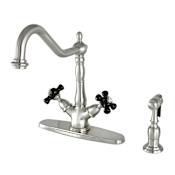 Kingston Brass Duchess 1.8 GPM Single Hole Kitchen Faucet - Includes Side Spray Brushed Nickel