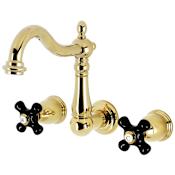 Kingston Brass Duchess 1.2 GPM Wall Mounted Widespread Bathroom Faucet with 6-7/16" Spout Reach Polished Brass