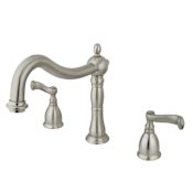 Kingston Brass Heritage Deck Mounted Roman Tub Filler Brushed Nickel