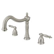 Kingston Brass Heritage Deck Mounted Roman Tub Filler Brushed Nickel