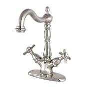 Kingston Brass Essex 1.2 GPM Single Hole Bathroom Faucet with Pop-Up Drain Assembly Brushed Nickel