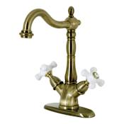Kingston Brass Heritage 1.2 GPM Single Hole Bathroom Faucet Antique Brass
