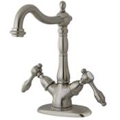 Kingston Brass Tudor 1.2 GPM Vessel Single Hole Bathroom Faucet Brushed Nickel