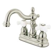 Kingston Brass Heritage 1.2 GPM Centerset Bathroom Faucet with Pop-Up Drain Assembly Brushed Nickel