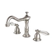 Kingston Brass Wilshire 1.2 GPM Widespread Bathroom Faucet with Pop-Up Drain Assembly Brushed Nickel