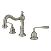 Kingston Brass Heritage 1.2 GPM Widespread Bathroom Faucet with Pop-Up Drain Assembly Brushed Nickel