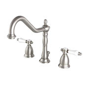 Kingston Brass Bel-Air 1.2 GPM Widespread Bathroom Faucet with Pop-Up Drain Assembly Brushed Nickel