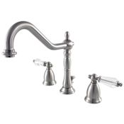 Kingston Brass Wilshire 1.2 GPM Widespread Bathroom Faucet with Pop-Up Drain Assembly Brushed Nickel