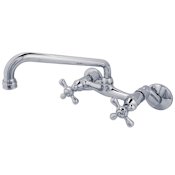 Kingston Brass 1.8 GPM Widespread Bridge Kitchen Faucet - Includes Escutcheon Polished Chrome