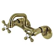 Kingston Brass Kingston 1.8 GPM Widespread Bridge Bar Faucet with 3-1/2" to 8-1/2" Adjustable Faucet Centers - Includes Escutcheon Antique Brass