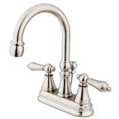 Kingston Brass Governor 1.2 GPM Centerset Bathroom Faucet with Pop-Up Drain Assembly Brushed Nickel