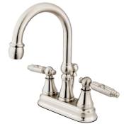 Kingston Brass Georgian 1.2 GPM Centerset Bathroom Faucet with Pop-Up Drain Assembly Brushed Nickel