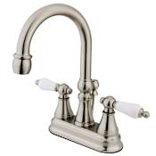 Kingston Brass Governor 1.2 GPM Centerset Bathroom Faucet with Pop-Up Drain Assembly Brushed Nickel