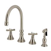 Kingston Brass Essex 1.8 GPM Widespread Kitchen Faucet - Includes Side Spray Brushed Nickel