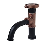 Kingston Brass Belknap 1.2 GPM Deck Mounted Single Hole Bathroom Faucet with Pop-Up Drain Assembly Matte Black / Antique Copper