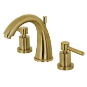 Kingston Brass Concord 1.2 GPM Widespread Bathroom Faucet with Pop-Up Drain Assembly Brushed Brass