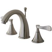 Kingston Brass Century 1.2 GPM Widespread Bathroom Faucet with Pop-Up Drain Assembly Brushed Nickel