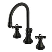 Kingston Brass Duchess 1.2 GPM Widespread Bathroom Faucet with Pop-Up Drain Assembly Matte Black