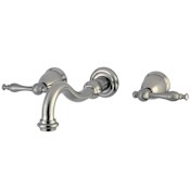 Kingston Brass Vintage 1.2 GPM Wall Mounted Widespread Bathroom Faucet Brushed Nickel