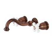 Kingston Brass Vintage 1.2 GPM Wall Mounted Widespread Bathroom Faucet Antique Copper