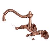 Kingston Brass Vintage 1.8 GPM Widespread Bridge Kitchen Faucet - Includes Escutcheon Antique Copper