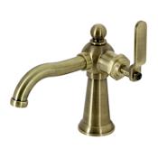 Kingston Brass Knight 1.2 GPM Single Hole Bathroom Faucet with Pop-Up Drain Assembly Antique Brass