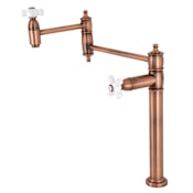 Kingston Brass Restoration 3 GPM Single Hole Pot Filler with 2-5/8" Cross Handles Antique Copper