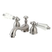 Kingston Brass Wilshire 1.2 GPM Widespread Bathroom Faucet with Pop-Up Drain Assembly Brushed Nickel