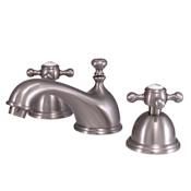 Kingston Brass Vintage 1.2 GPM Widespread Bathroom Faucet with Pop-Up Drain Assembly Brushed Nickel